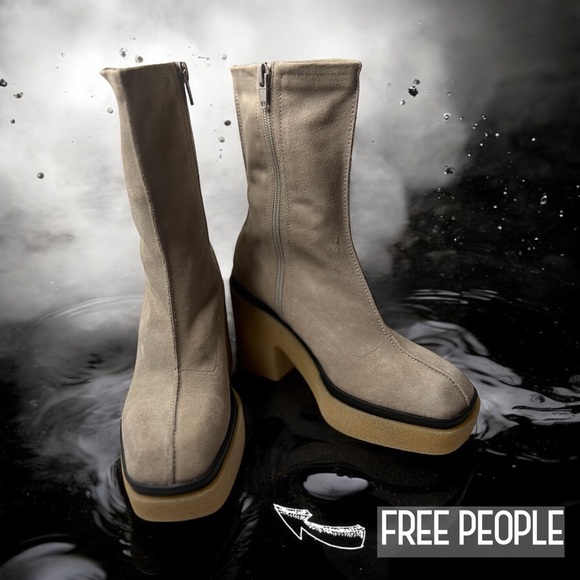 Free People Shoes - FREE PEOPLE Leather Boots Booties Bone Size 38.5/8.5 New Without Box